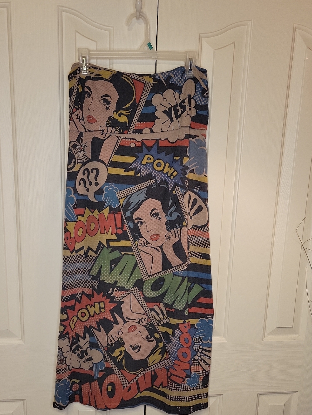 Pop-Art Comic Print Maxi Skirt - Multicolor